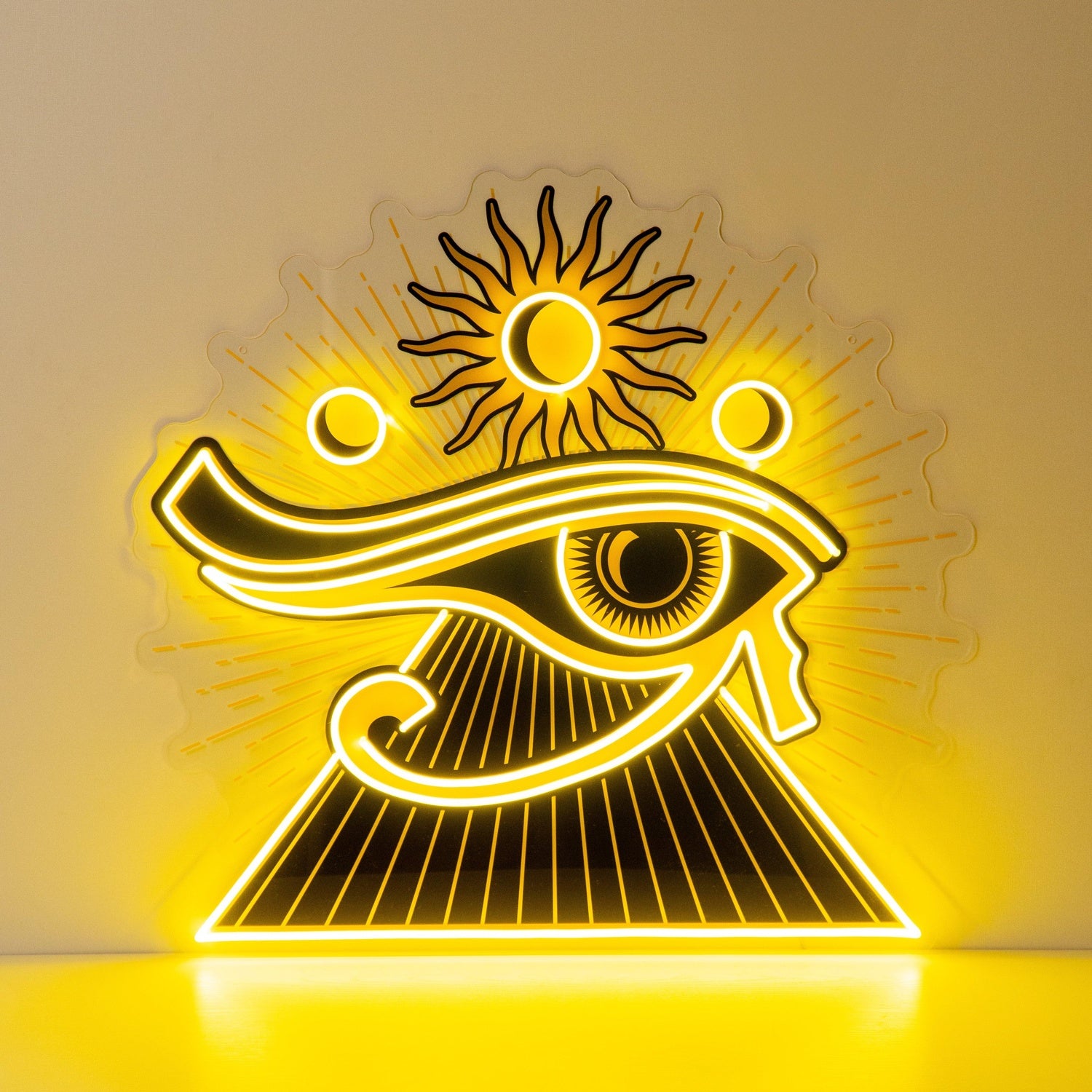 Eye Of Ra Yellow Ancient Egyptian Uv Printed Led Neon Sign For Themed Decor | Shineneon