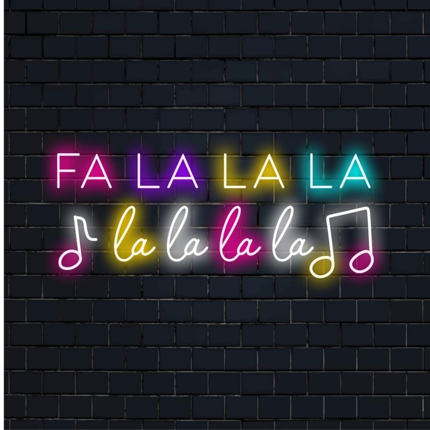 Fa La La La Multicolor Music Note Led Neon Sign For Home Bar Party Decor | Shineneon