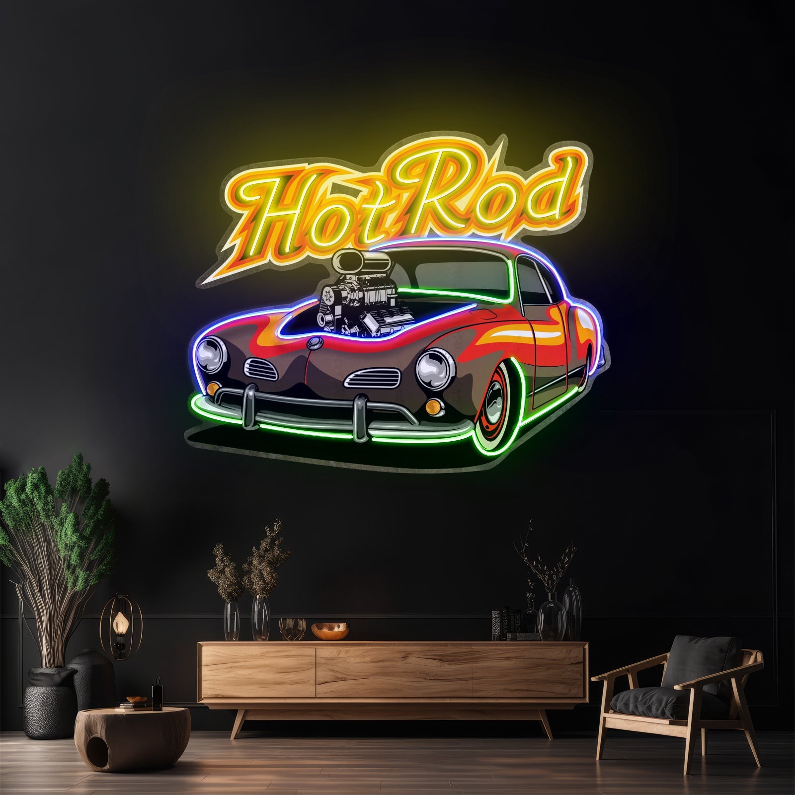 Fabolous Flamming Hotrod Car Led Neon Sign Light Custom Led Signs - Shineneon