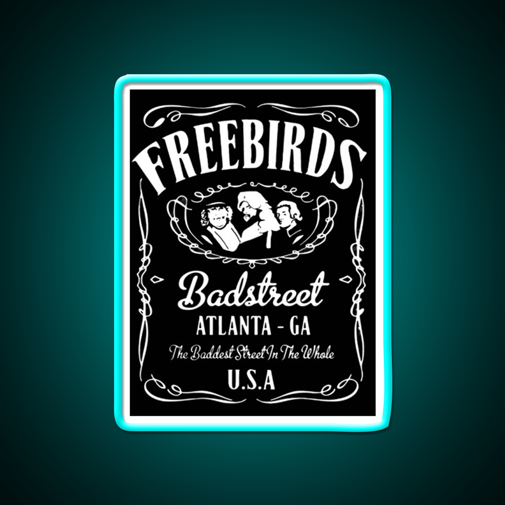 Fabulous Freebirds Whiskey Drink Bar Led Neon Sign Rgb Color