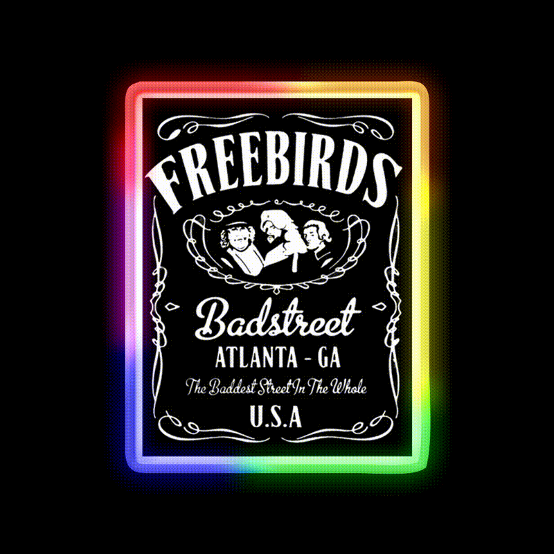 Fabulous Freebirds Whiskey Drink Bar Led Neon Sign Rgb Color