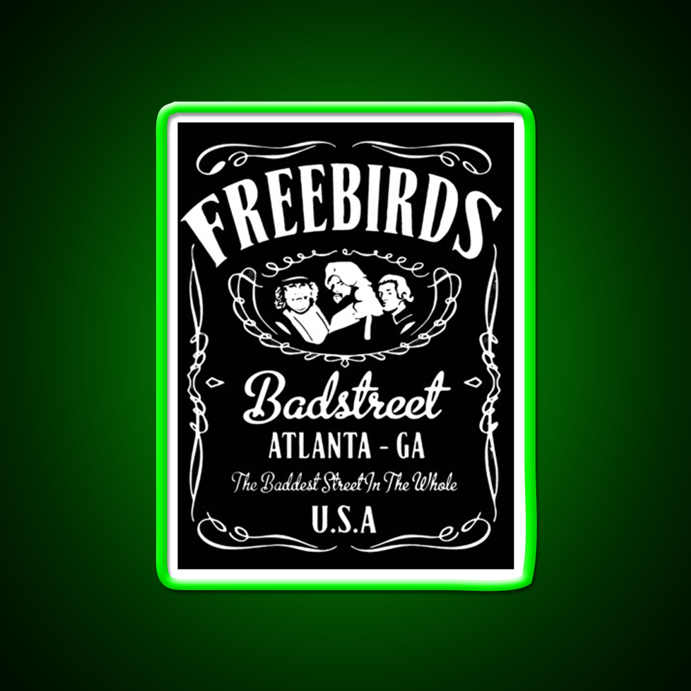 Fabulous Freebirds Whiskey Drink Bar Led Neon Sign Rgb Color