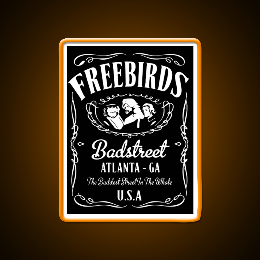 Fabulous Freebirds Whiskey Drink Bar Led Neon Sign Rgb Color