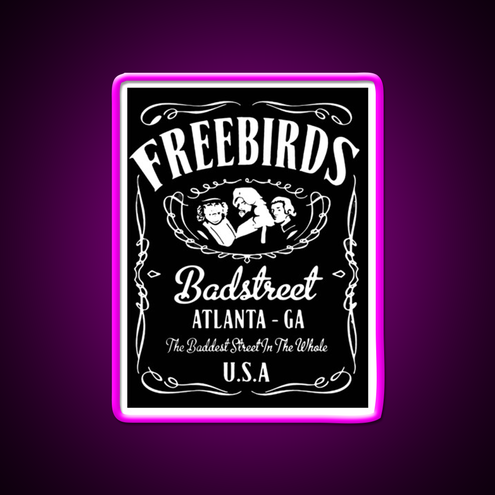 Fabulous Freebirds Whiskey Drink Bar Led Neon Sign Rgb Color