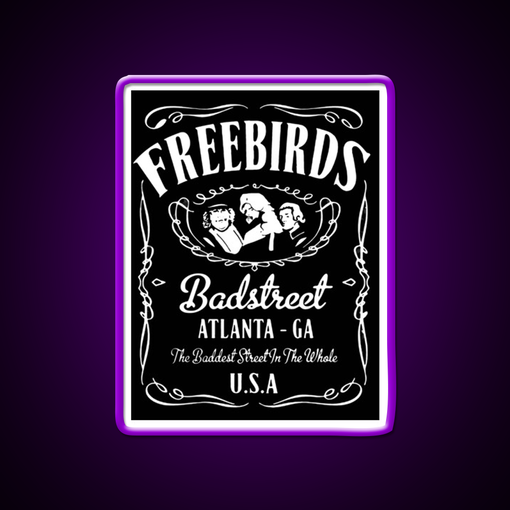 Fabulous Freebirds Whiskey Drink Bar Led Neon Sign Rgb Color