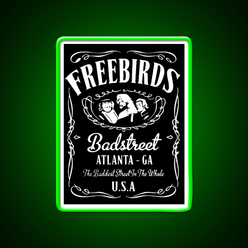 Fabulous Freebirds Whiskey Drink Bar Led Neon Sign Rgb Color - Shineneon