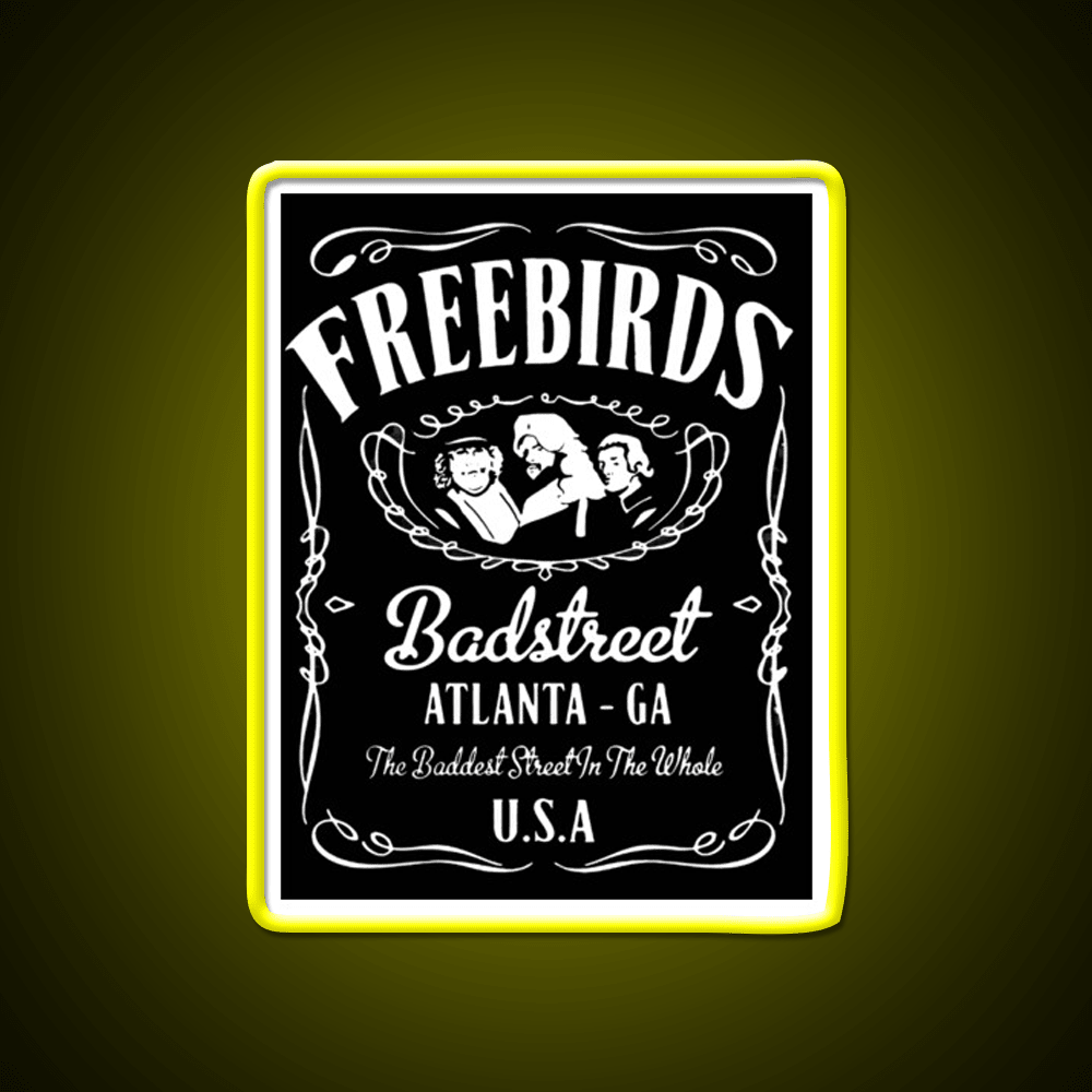 Fabulous Freebirds Whiskey Drink Bar Led Neon Sign Rgb Color - Shineneon