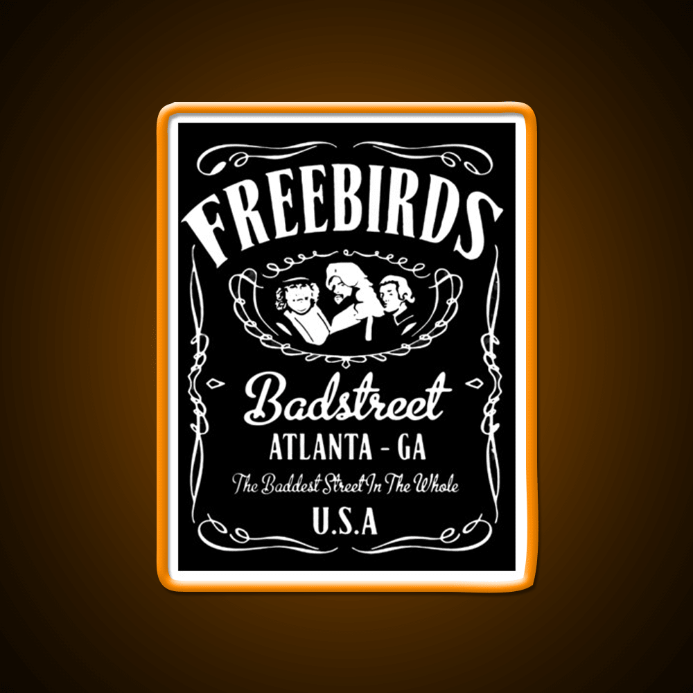 Fabulous Freebirds Whiskey Drink Bar Led Neon Sign Rgb Color - Shineneon