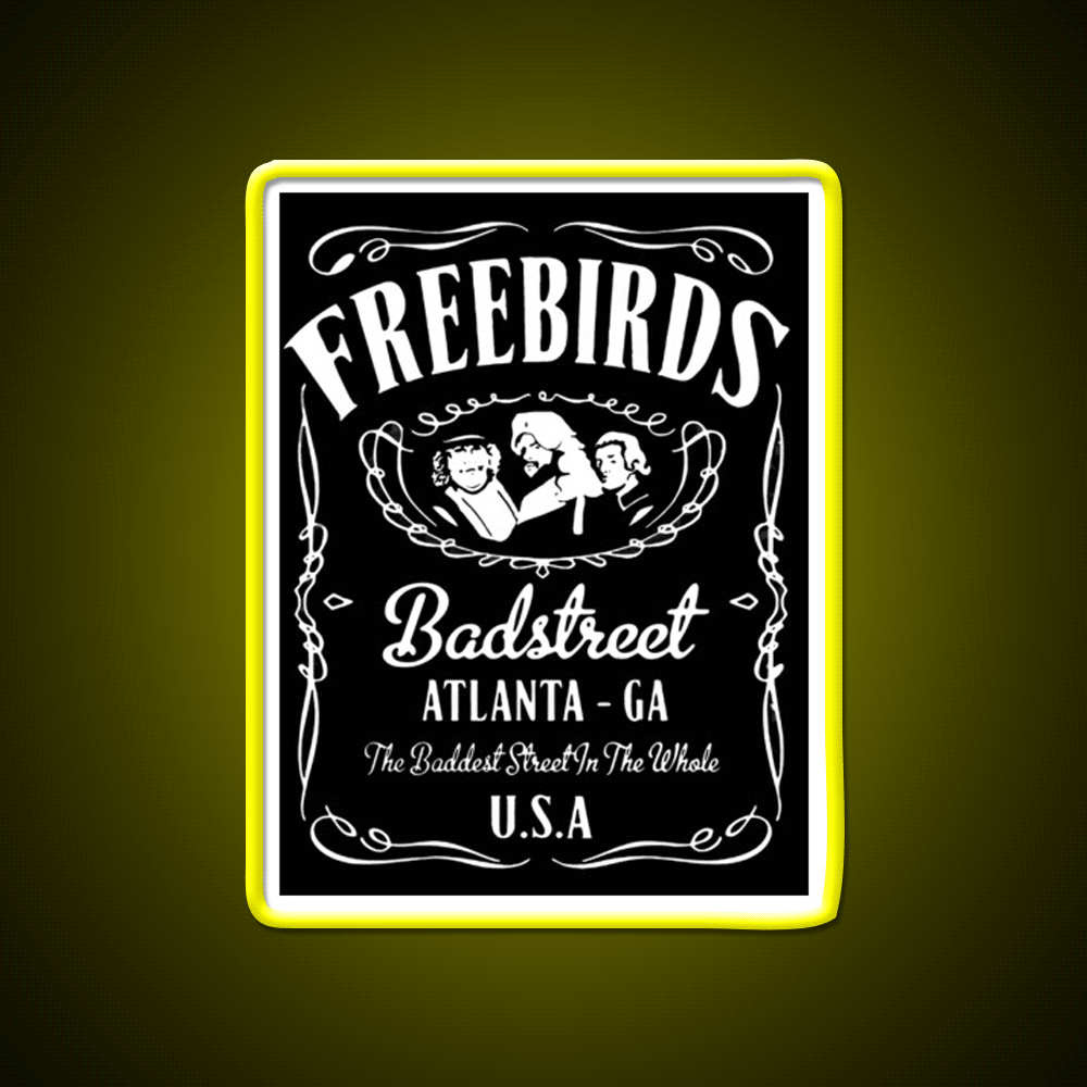 Fabulous Freebirds Whiskey Drink Bar Led Neon Sign Rgb Color