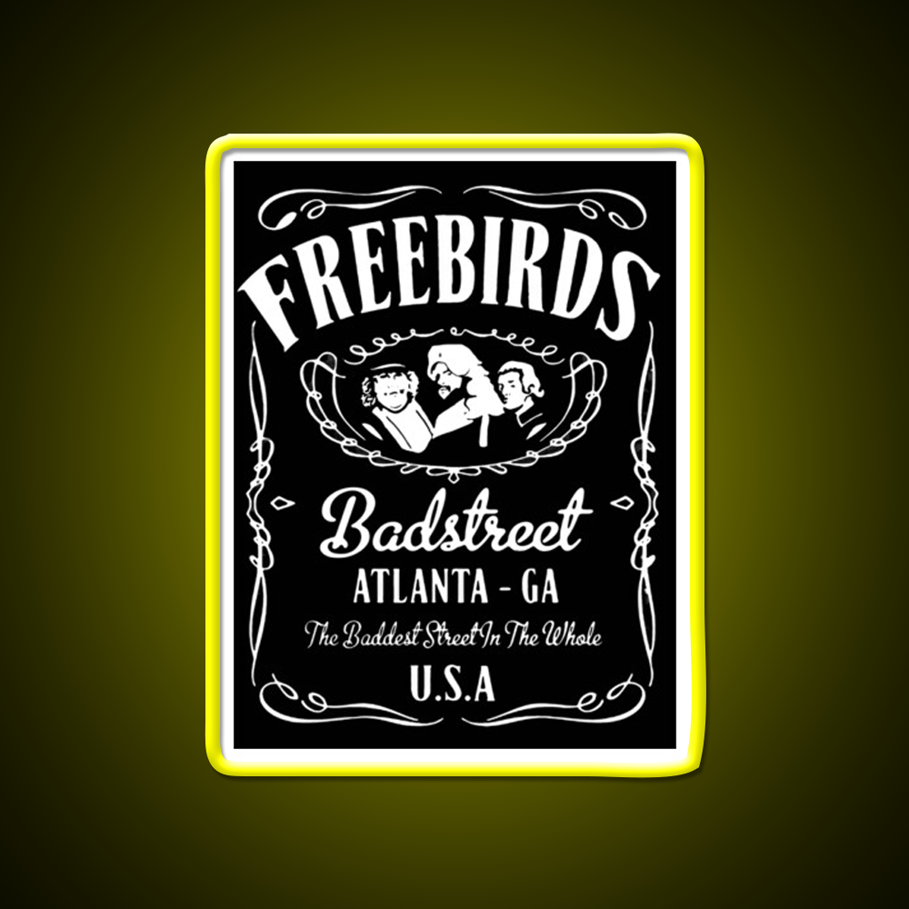 Fabulous Freebirds Whiskey Drink Bar Led Neon Sign Rgb Color