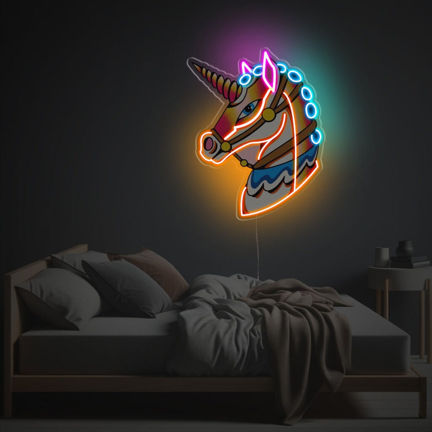 Fairy Tale Wedding With Medieval Style Unicorn Led Neon Acrylic Artwork | Shineneon