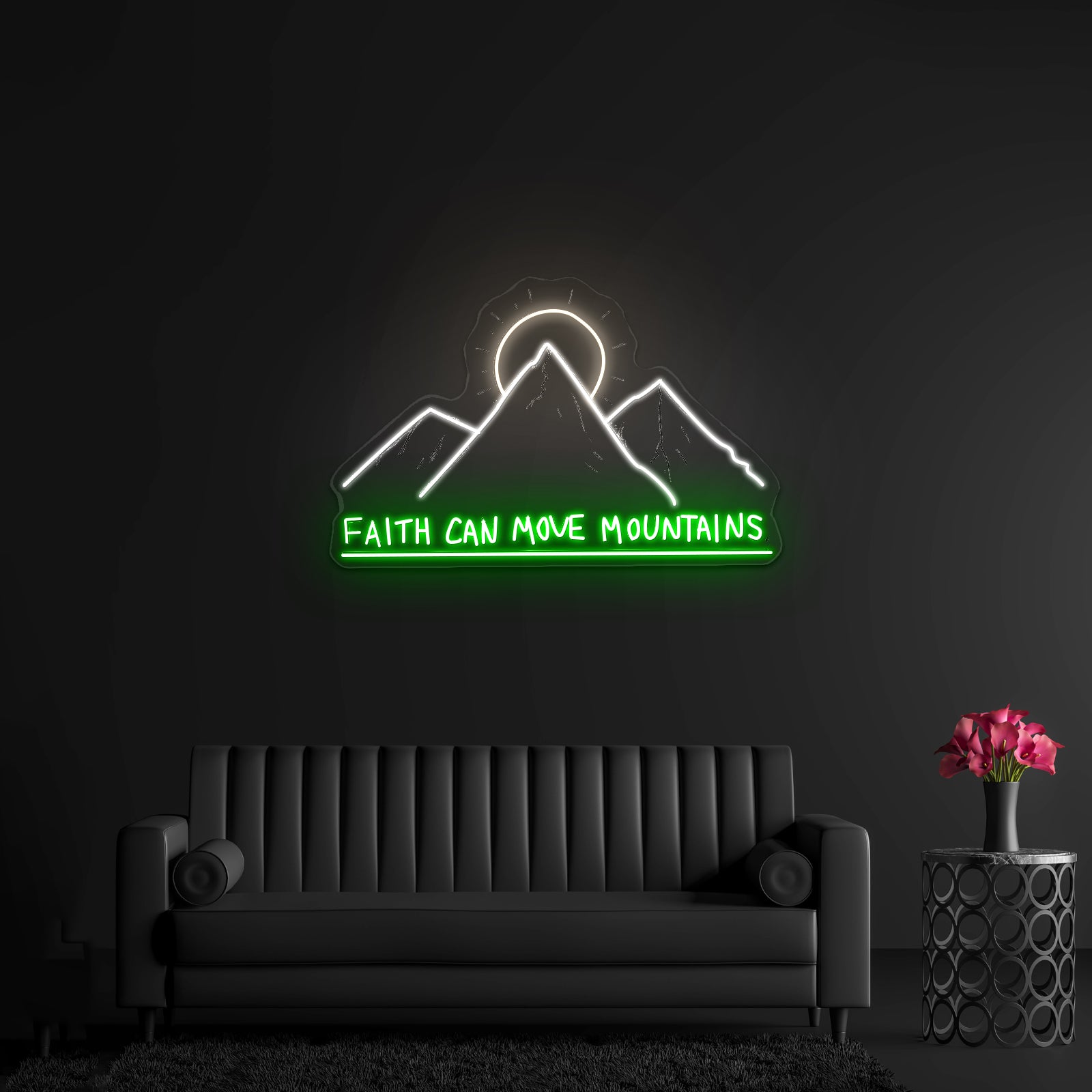 Faith Can Move Mountains Personalized Neon Sign