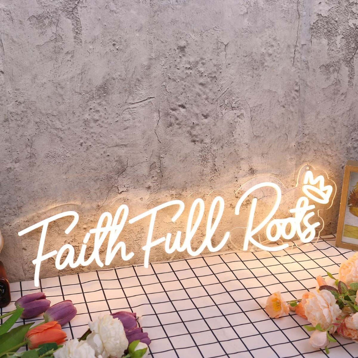 Faith Full Roots Yellow Led Neon Sign - Shineneon