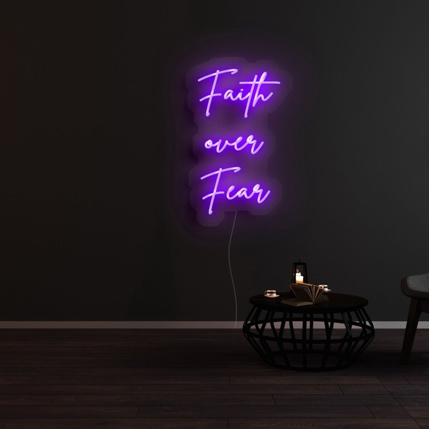 Faith Over Fear Neon Sign For Inspirational And Spiritual Spaces | Shineneon