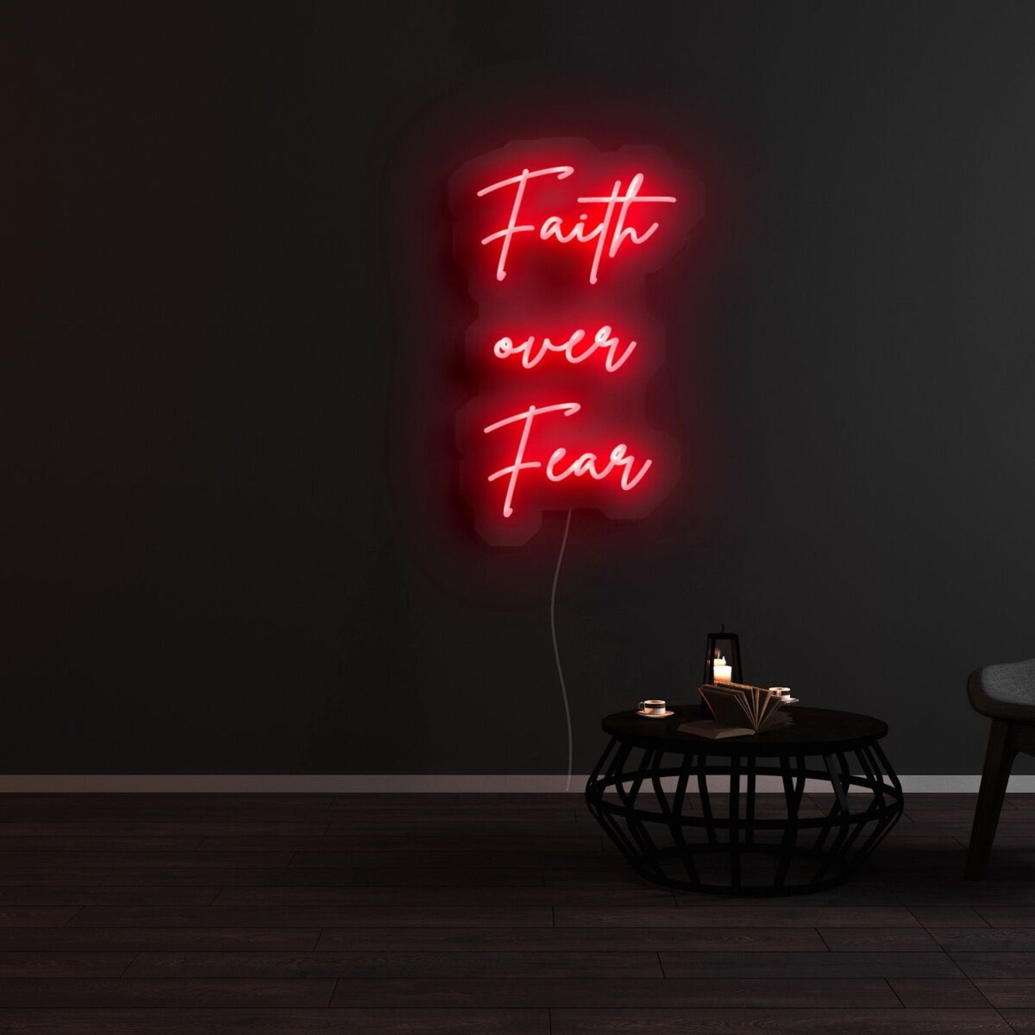 Faith Over Fear Neon Sign For Inspirational And Spiritual Spaces | Shineneon