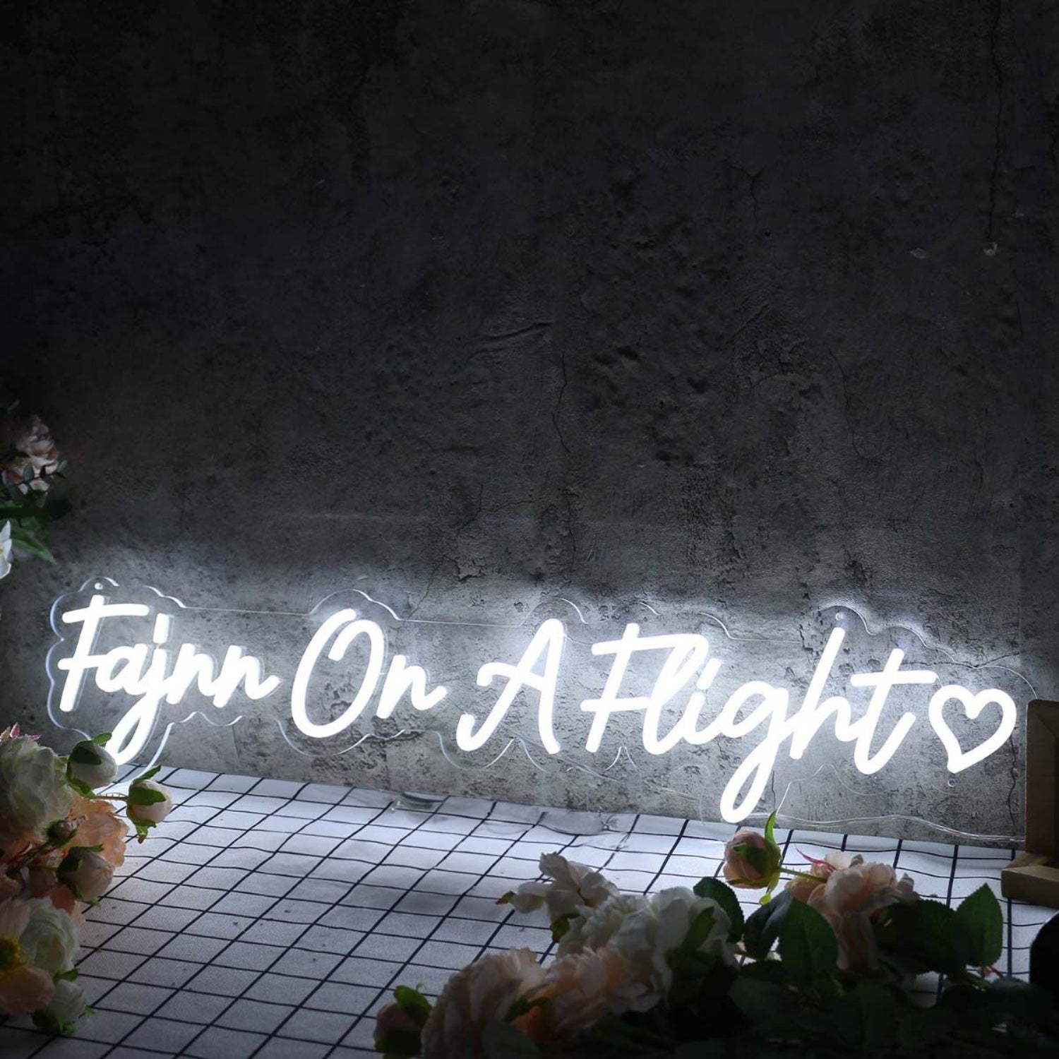 Fajnn On A Flight White Led Neon Sign - Shineneon