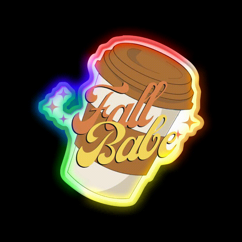 Fall Babe Cafe Led Neon Sign Espresso Bar Art Rgb Color