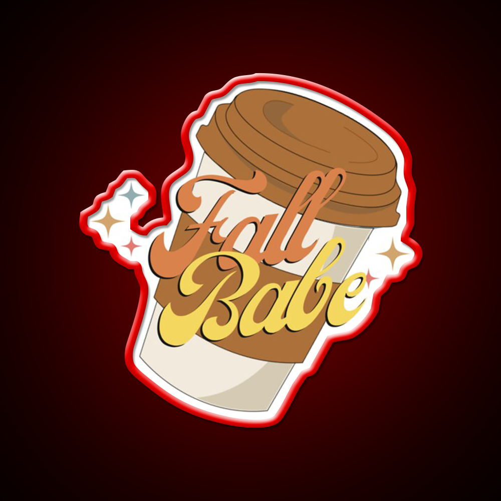 Fall Babe Cafe Led Neon Sign Espresso Bar Art Rgb Color