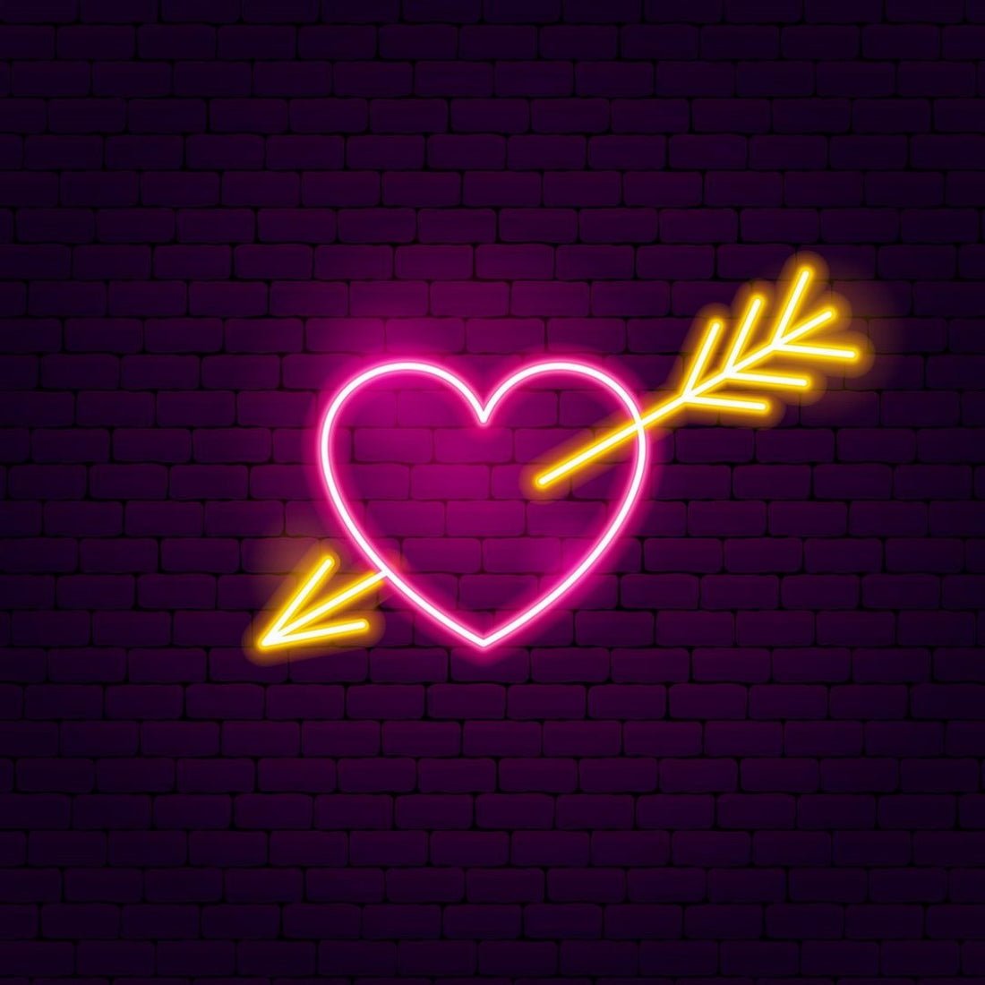 Fall In Love Heart With Arrow Led Sign Business Neon Sign - Shineneon