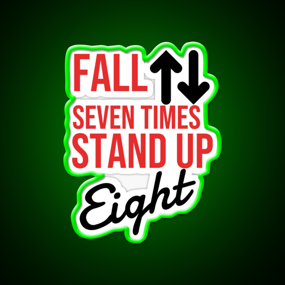 Fall Seven Times Stand Up Eight Gym Fitness Led Neon Sign Rgb Color - LED neon sign view 8