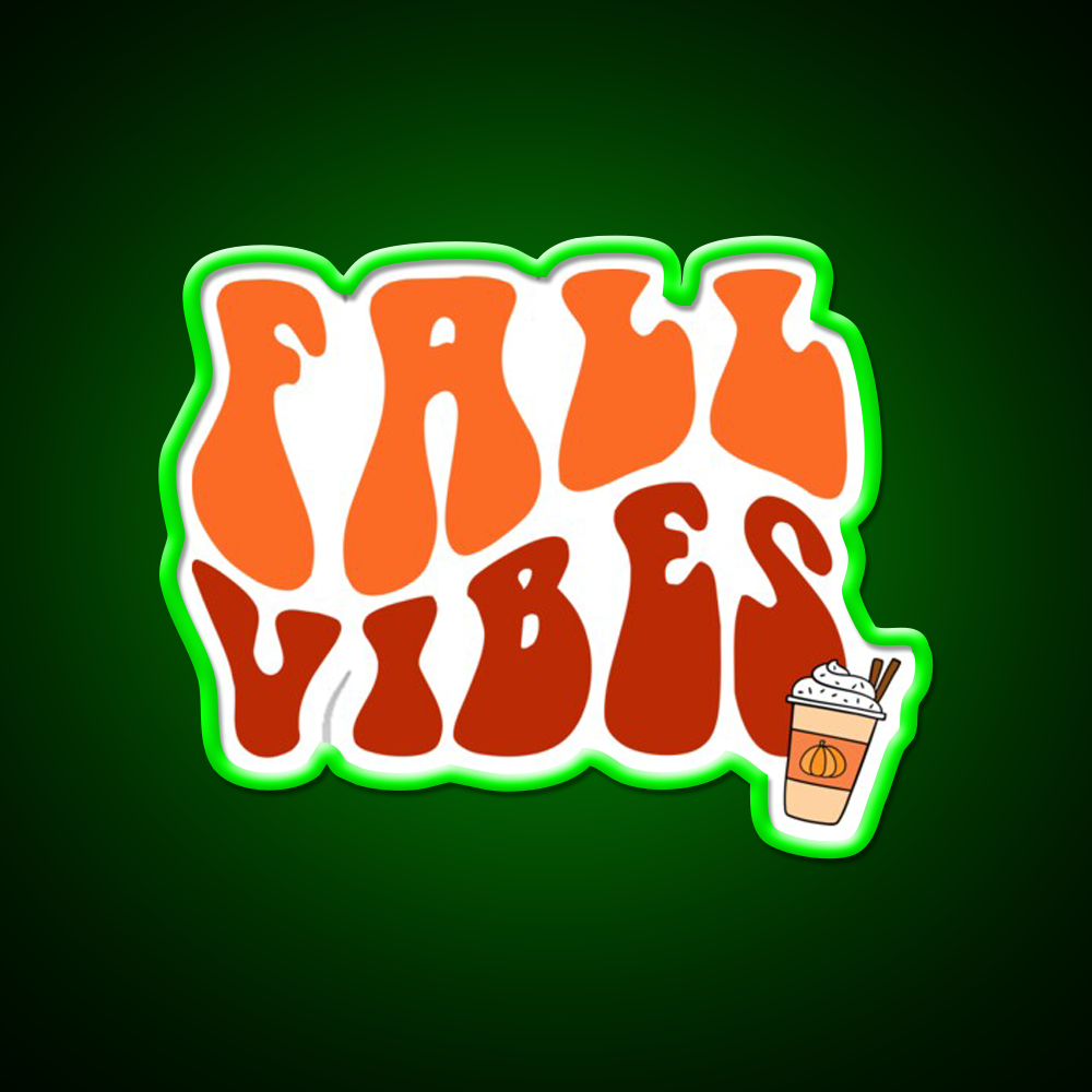 Fall Vibes Cafe Led Neon Sign Espresso Bar Art For Coffee Lover Rgb Color