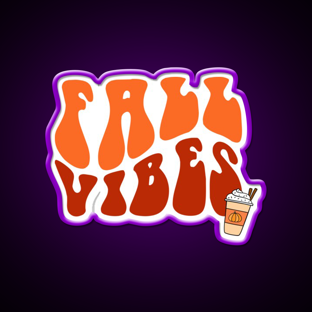 Fall Vibes Cafe Led Neon Sign Espresso Bar Art For Coffee Lover Rgb Color