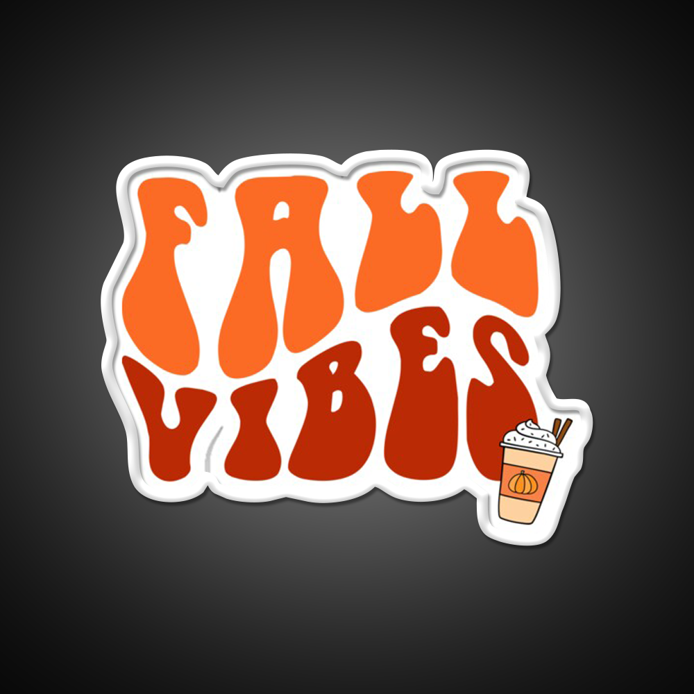 Fall Vibes Cafe Led Neon Sign Espresso Bar Art For Coffee Lover Rgb Color