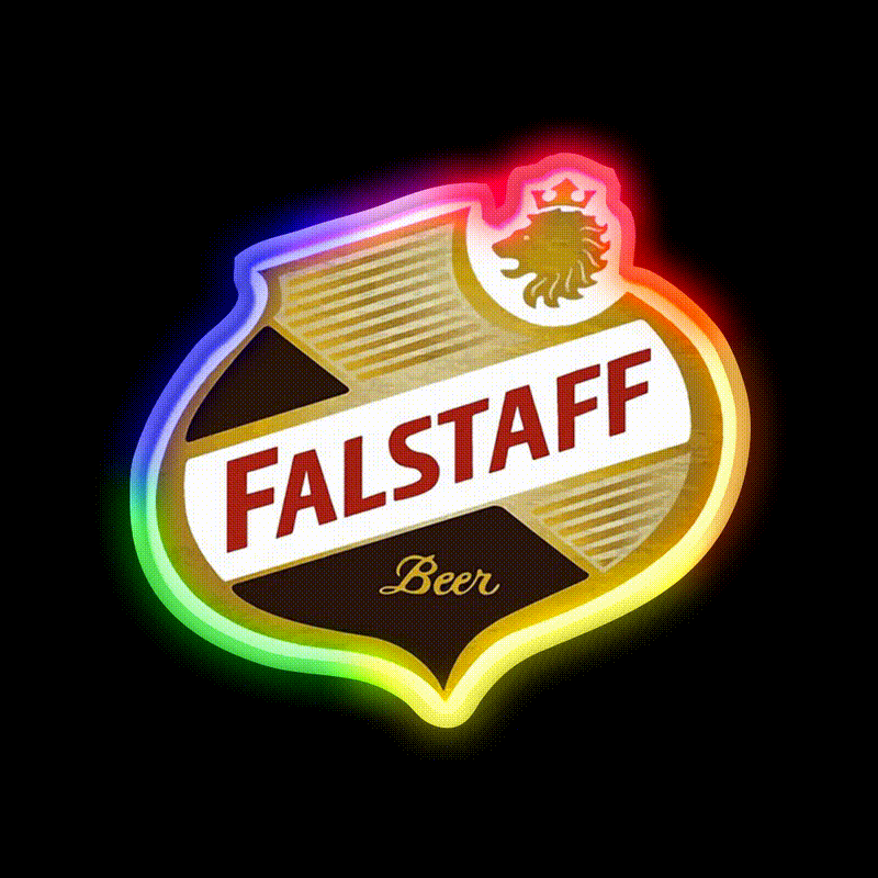 Falstaff Beer Shield Beer Retro Vintage Beer Bar Decor Led Neon Sign Rgb Color - LED neon sign close-up detail