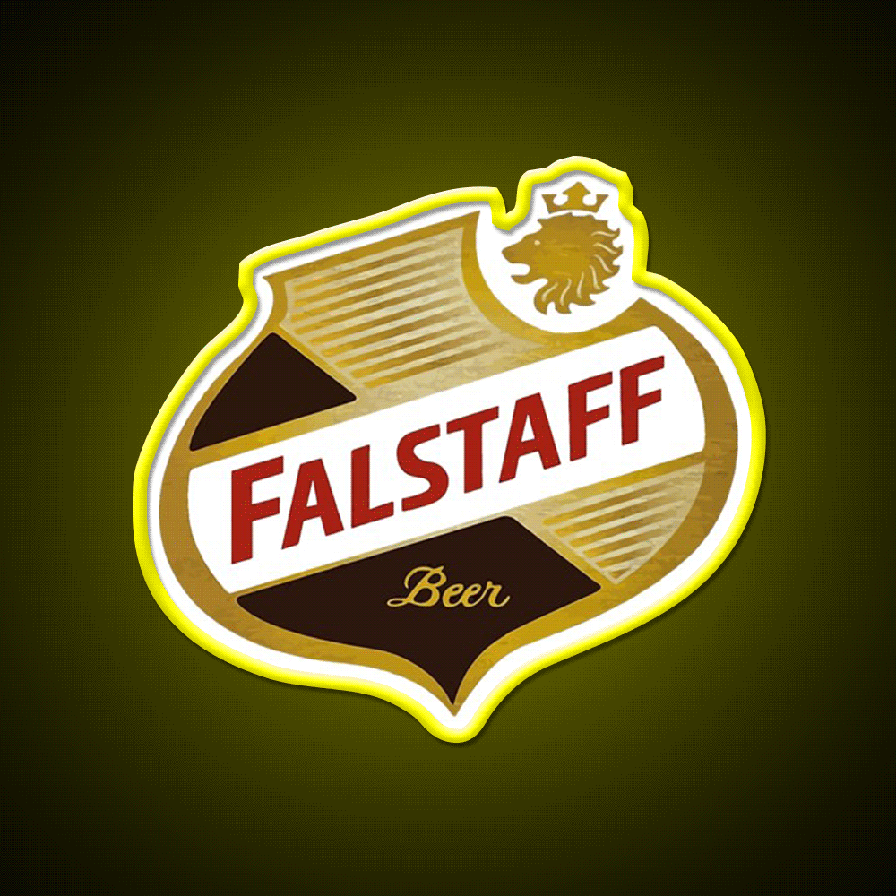 Falstaff Beer Shield Beer Retro Vintage Beer Bar Decor Led Neon Sign Rgb Color - Custom LED neon sign front view