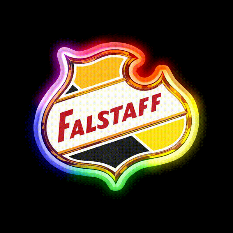 Falstaff Retro Defunct Beer Bar Decor Led Neon Sign Rgb Color - LED neon sign close-up detail