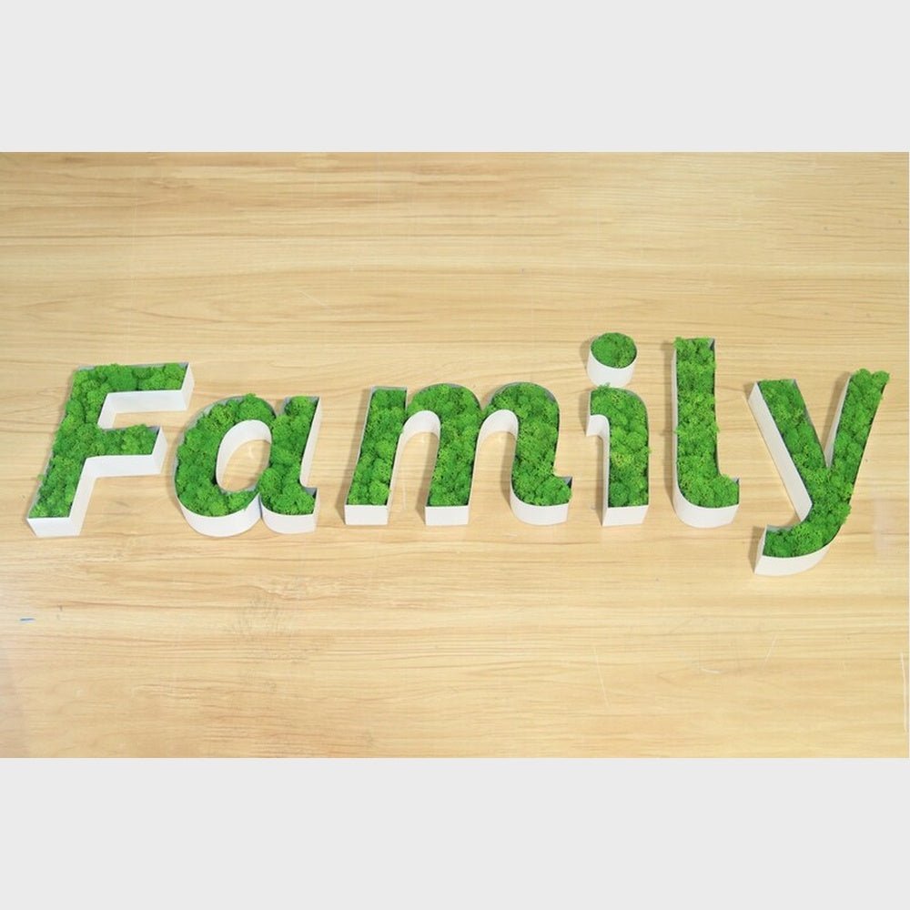 Family 3D Moss Letter Sign - Shineneon