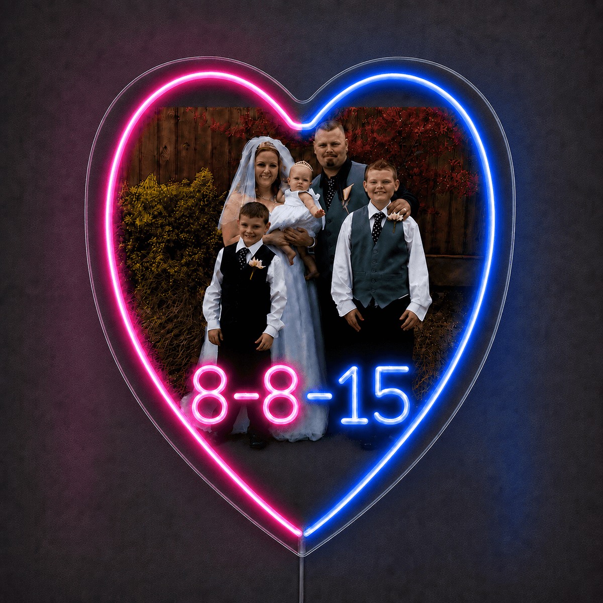 Family Photo Heart LED Neon Sign - Shineneon