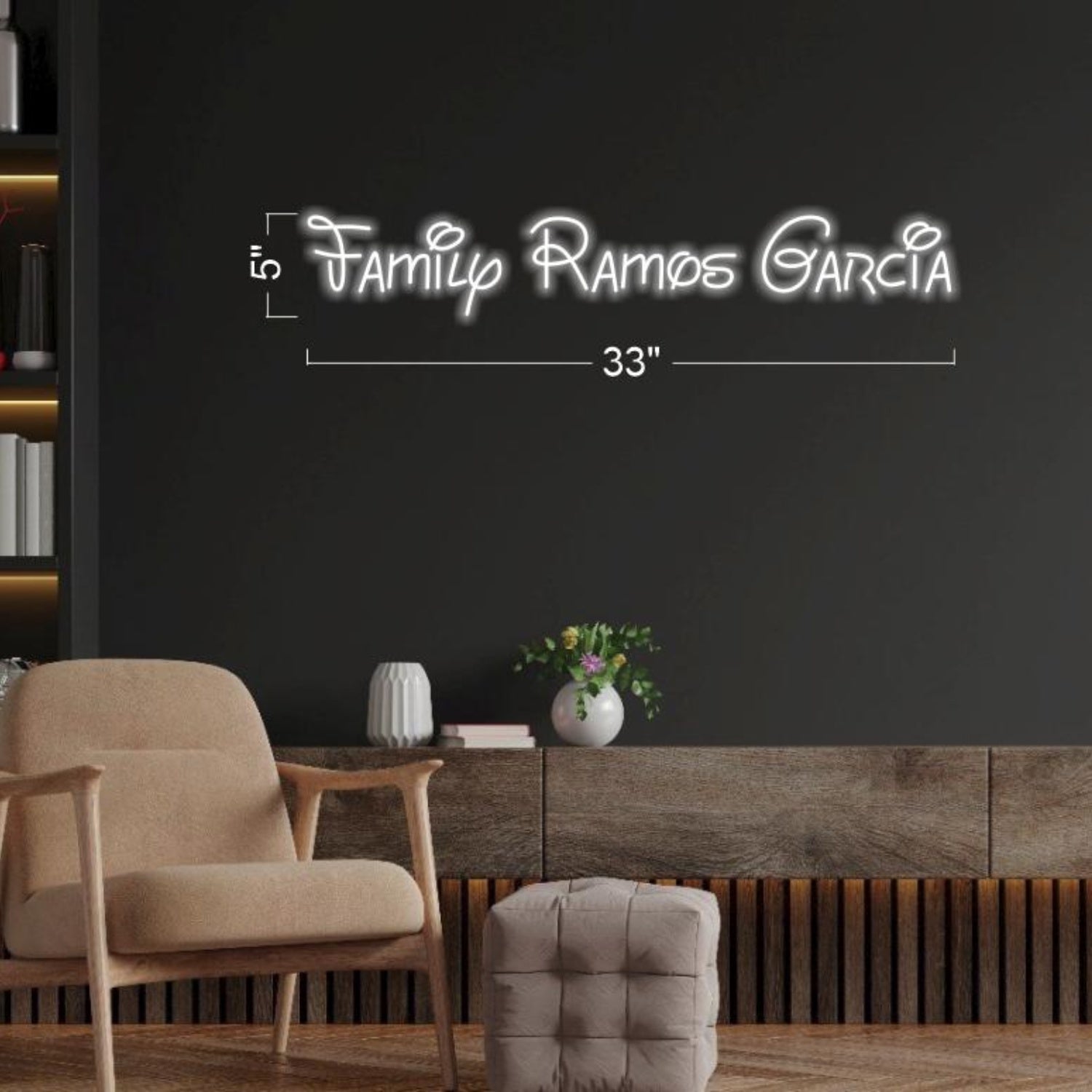 Family Ramos Garcia Blue Cursive Led Neon Sign For Indoor Home Decor | Shineneon