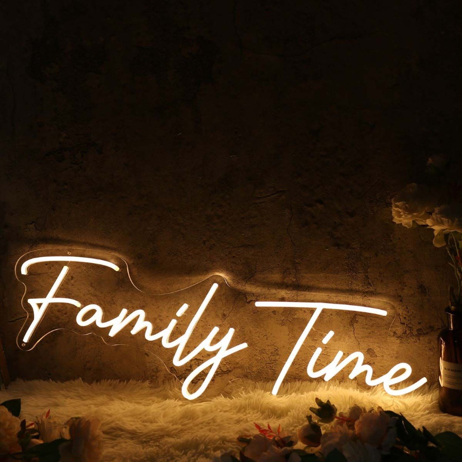 Family Time Yellow Led Neon Sign | Shineneon