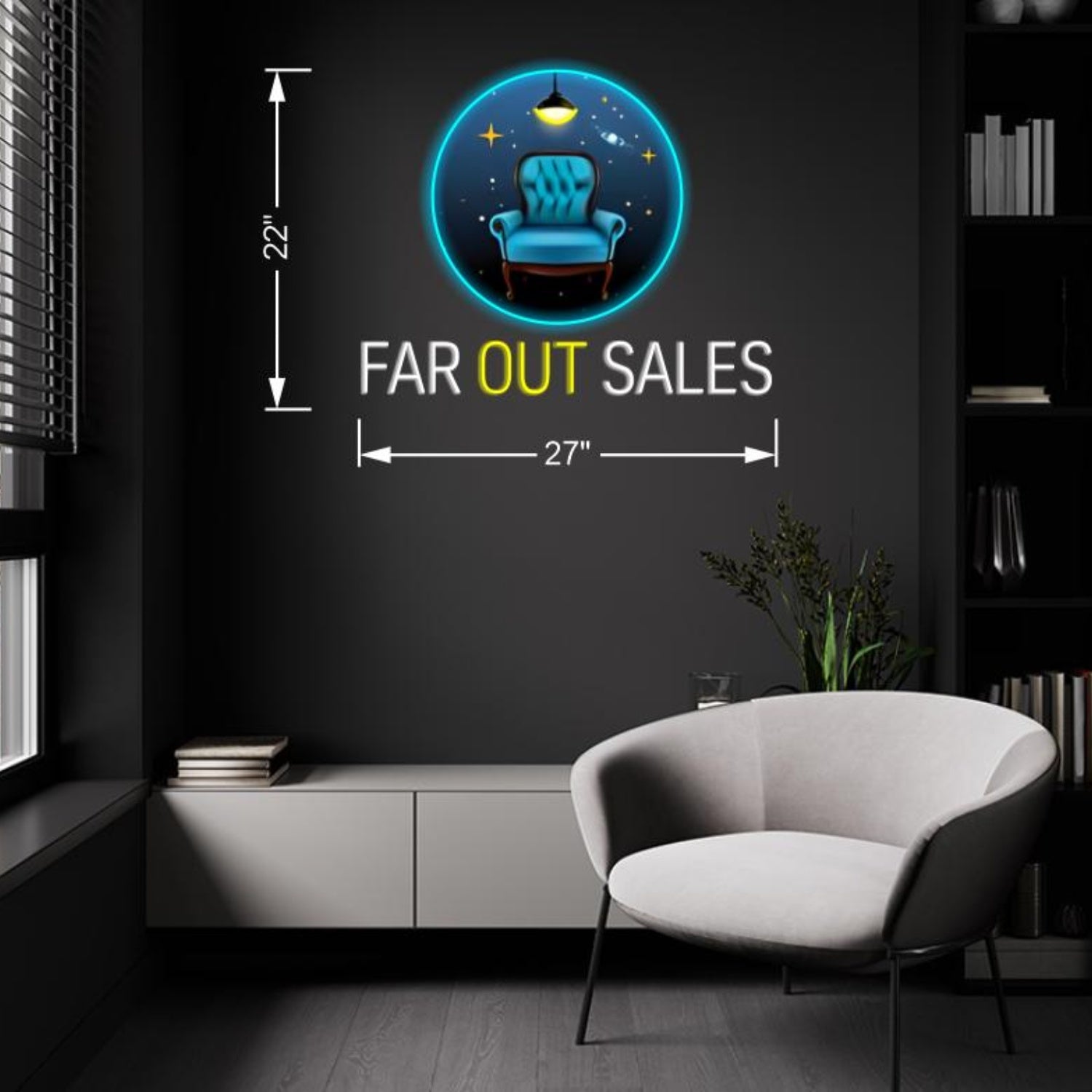 Far Out Sales Retro Chair And Stars Led Neon Sign For Home Business Decor | Shineneon