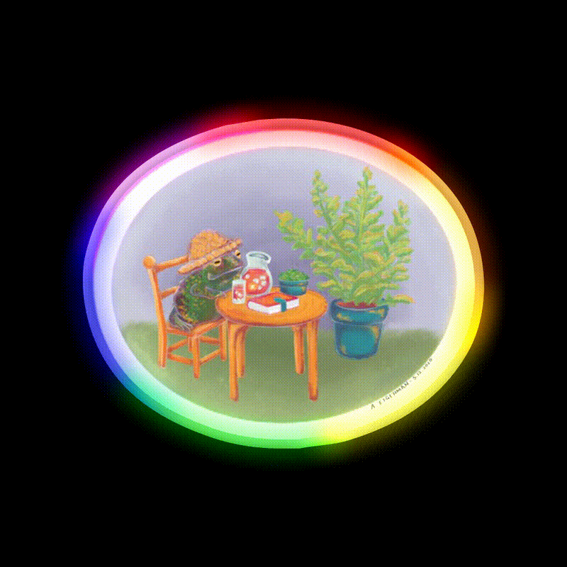 Farmers Frog Snack Food Led Neon Sign Rgb Color - LED neon sign close-up detail