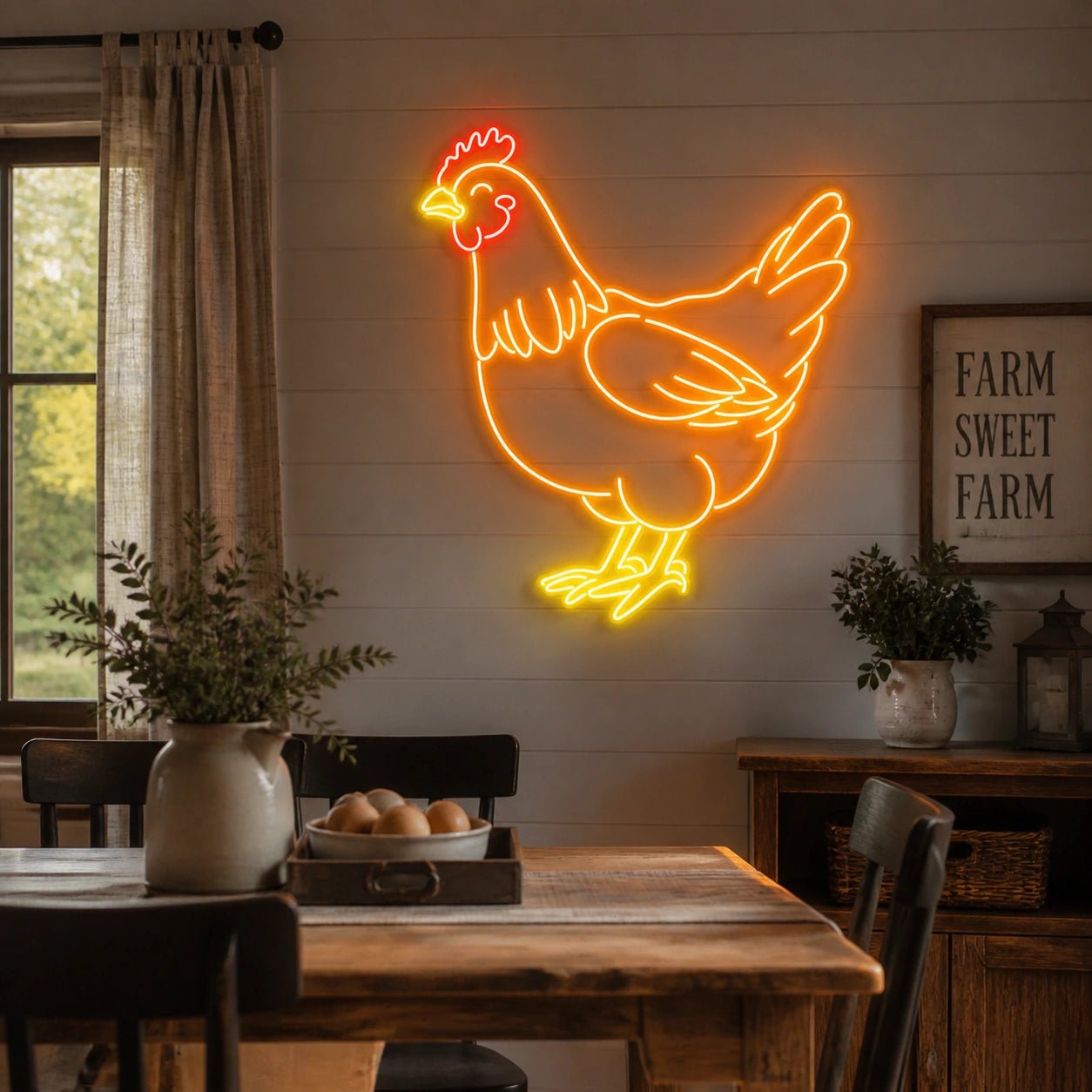 Farmhouse Hen Chicken Vintage LED Neon Sign - Shineneon