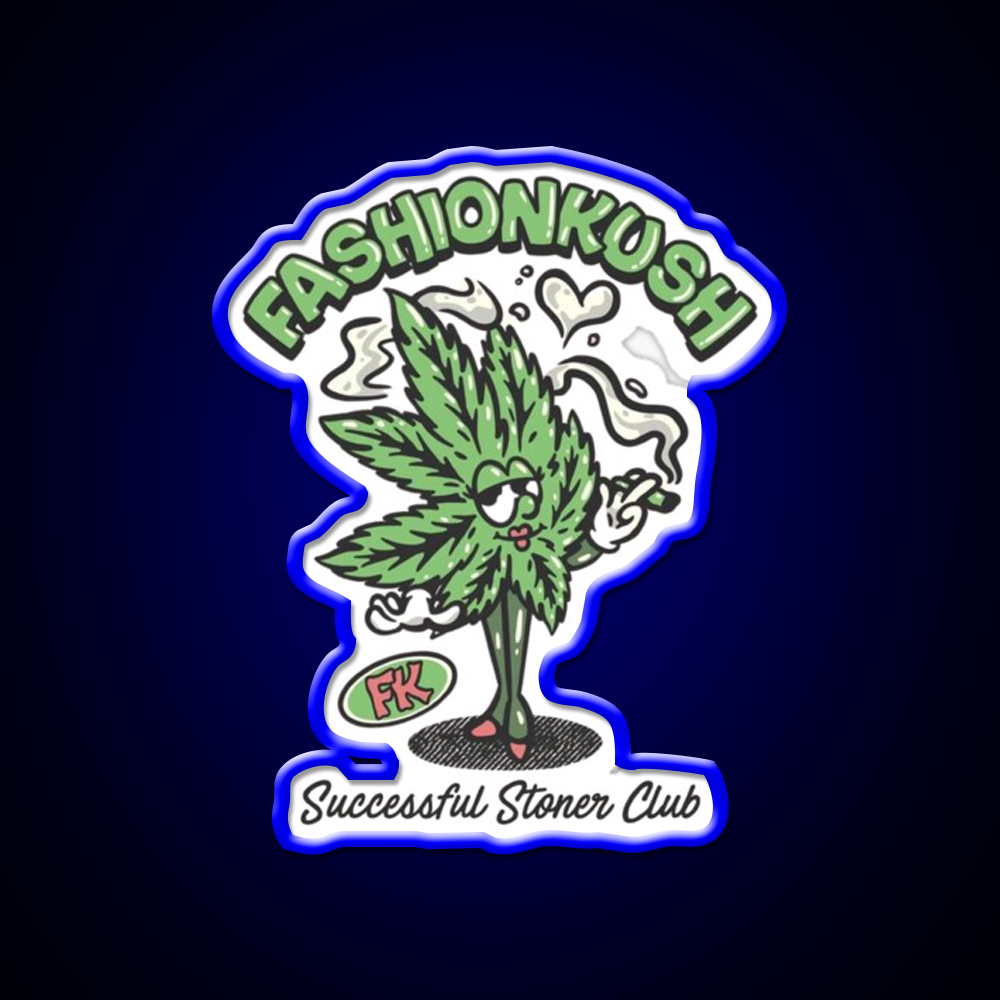 Fashionkush Girl Stoner Retro Character Art Green Leaf Led Neon Sign Rgb Color - LED neon sign view 5