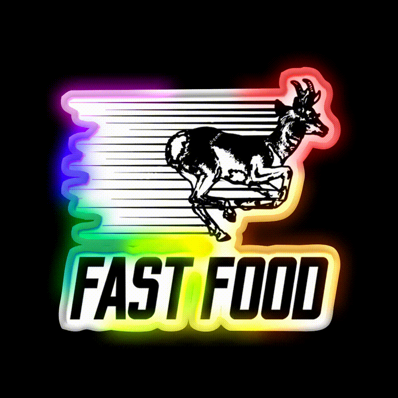 Fast Deer Fast Food Led Neon Sign For Burger Place Wall Art Rgb Color - LED neon sign close-up detail