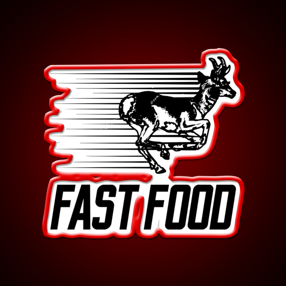 Fast Deer Fast Food Led Neon Sign For Burger Place Wall Art Rgb Color - Shineneon