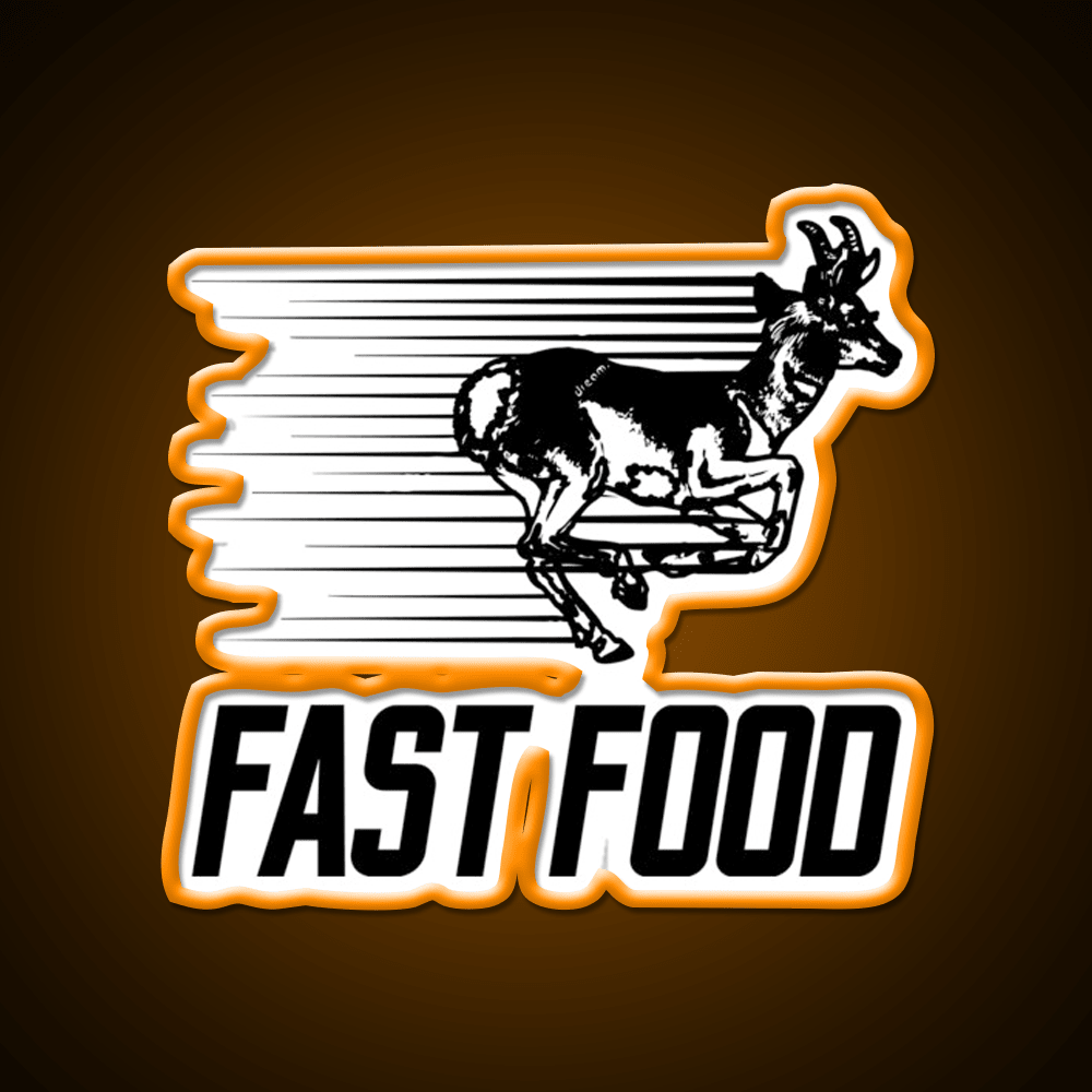 Fast Deer Fast Food Led Neon Sign For Burger Place Wall Art Rgb Color - Shineneon
