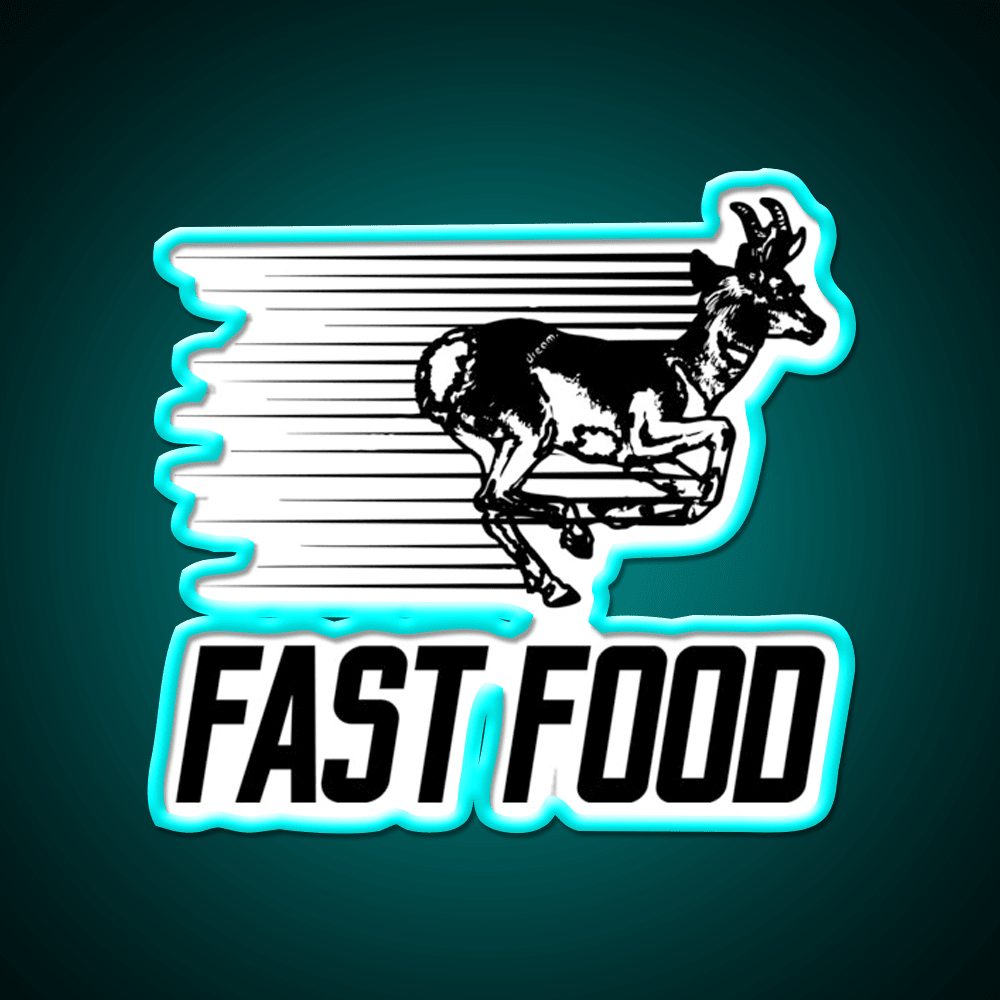 Fast Deer Fast Food Led Neon Sign For Burger Place Wall Art Rgb Color - Shineneon