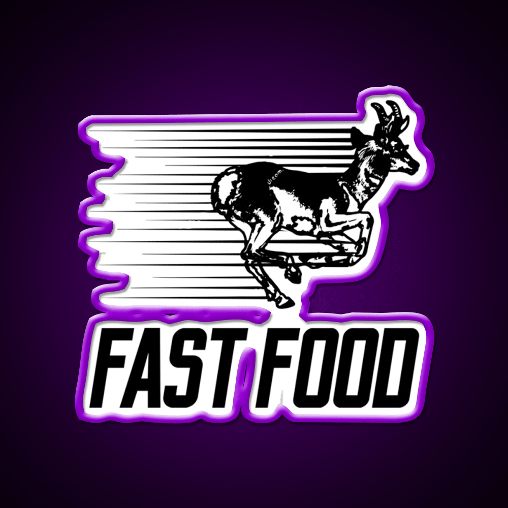 Fast Deer Fast Food Led Neon Sign For Burger Place Wall Art Rgb Color - Shineneon