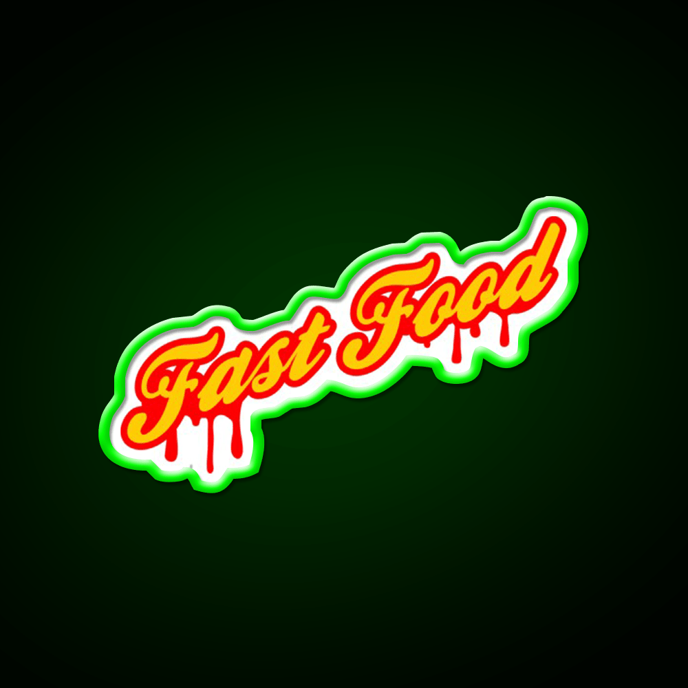 Fast Food Art Letter Fast Food Led Neon Sign For Burger Place Rgb Color - Shineneon