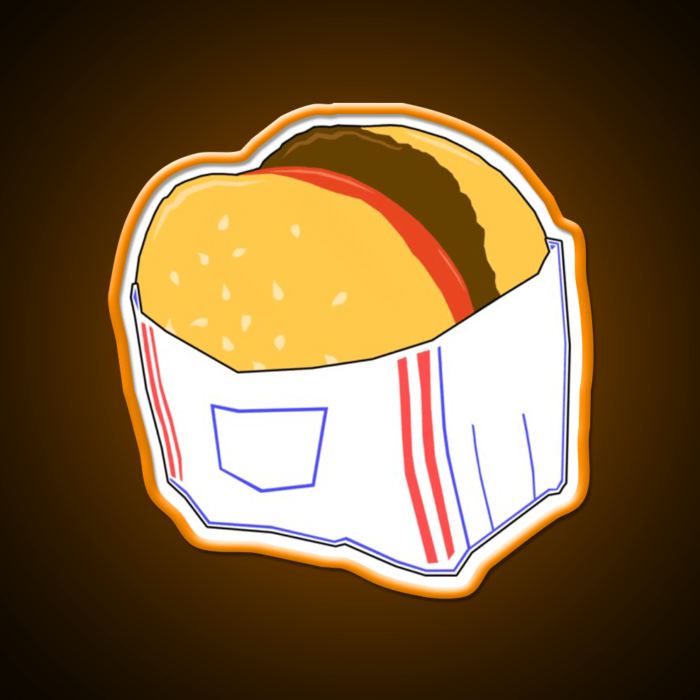 Fast Food Burger Cartoon Fast Food Led Neon Sign For Burger Place Rgb Color - Shineneon