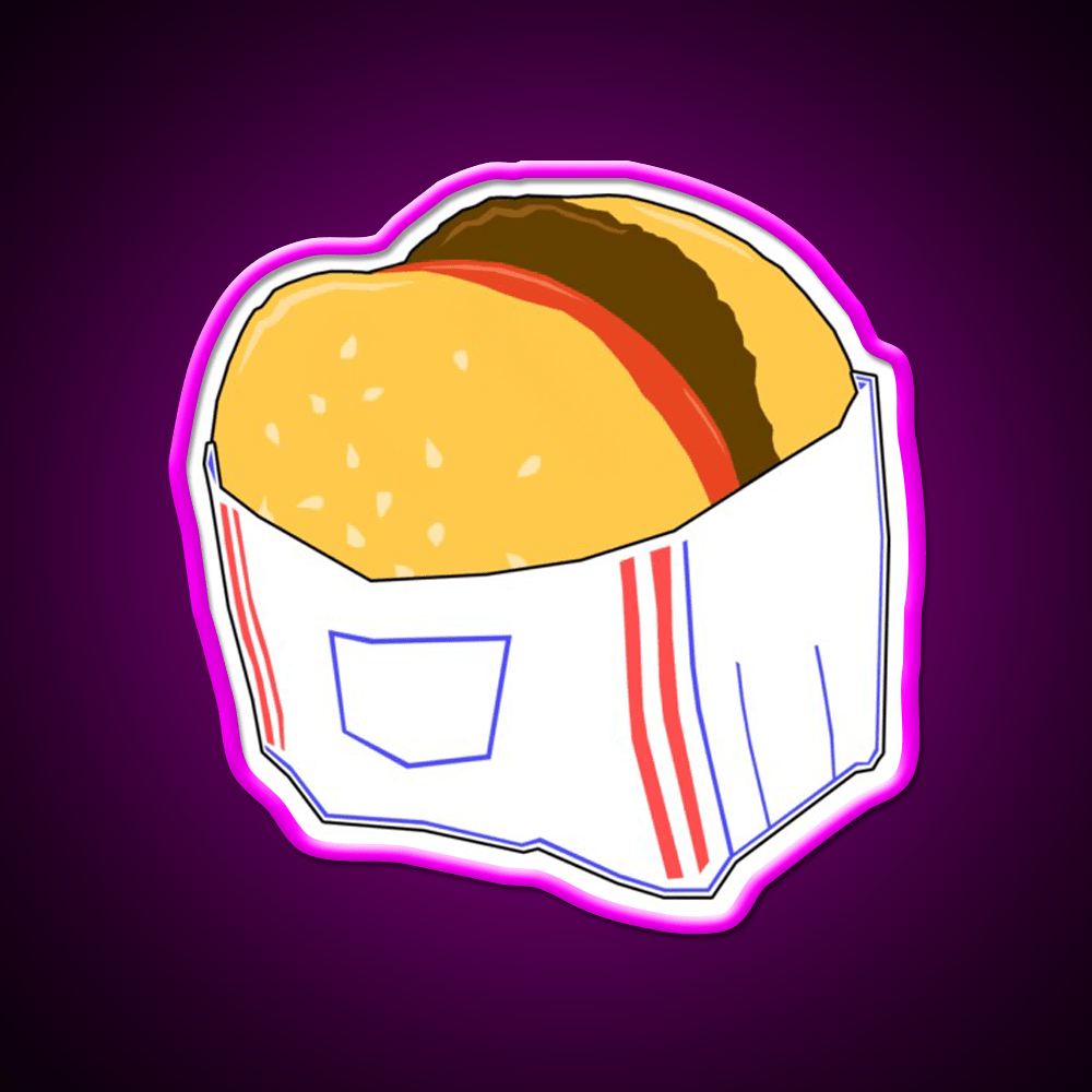 Fast Food Burger Cartoon Fast Food Led Neon Sign For Burger Place Rgb Color - Shineneon