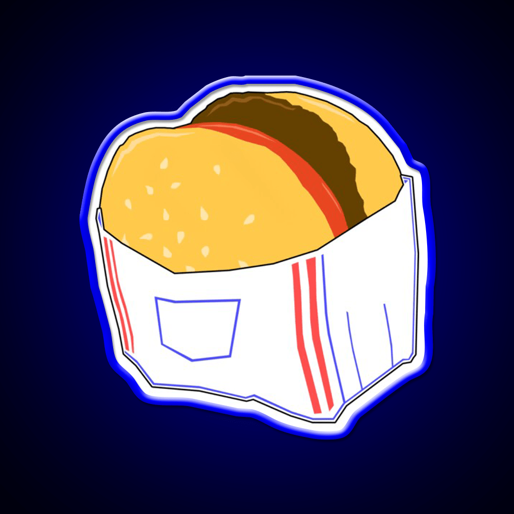 Fast Food Burger Cartoon Fast Food Led Neon Sign For Burger Place Rgb Color - Shineneon