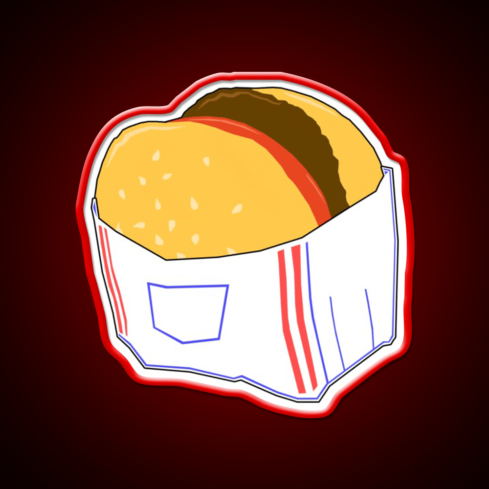 Fast Food Burger Cartoon Fast Food Led Neon Sign For Burger Place Rgb Color - Shineneon