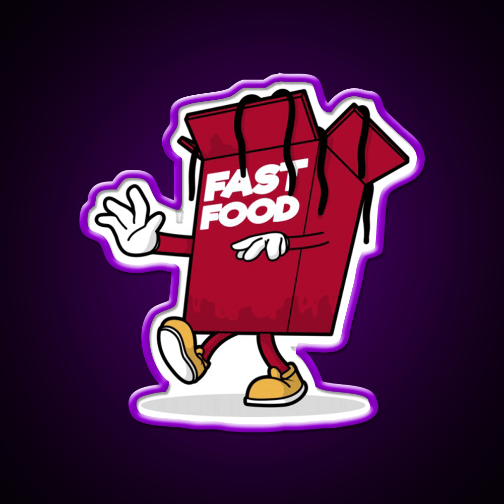 Fast Food Character Fast Food Led Neon Sign For Burger Place Rgb Color - Shineneon
