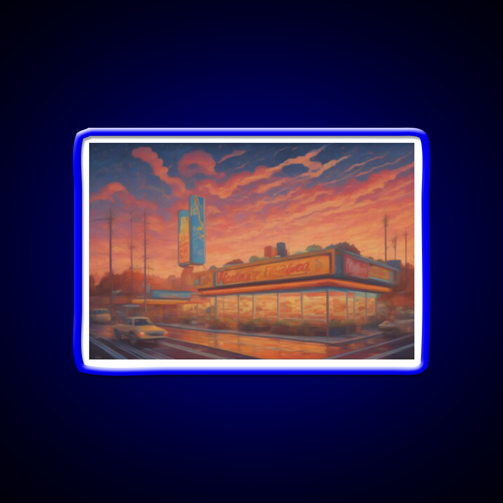 Fast Food City Fast Food Led Neon Sign For Burger Place Rgb Color